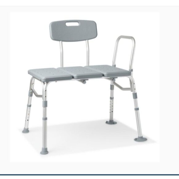 Medline Adjustable Transfer Bench for Bathtubs and Shower Slip-Resistant, 400 lb - Picture 1 of 9